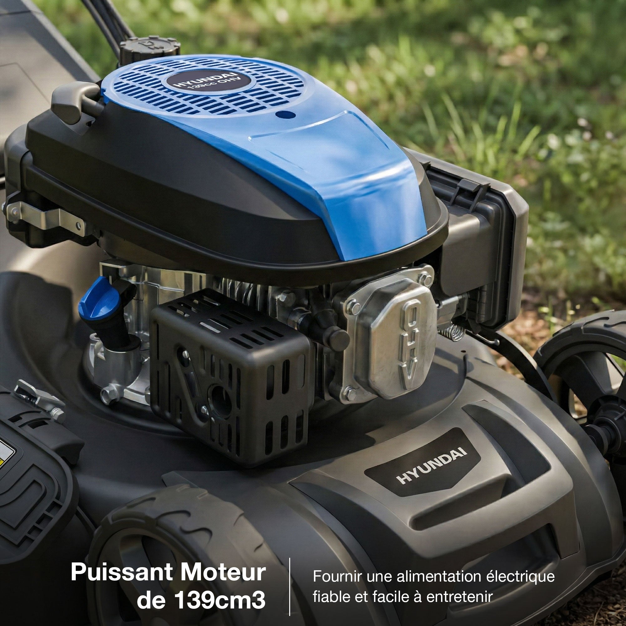 Hyundai Tondeuse à Gazon Autotractée à Essence 46cm, Démarrage Électrique, 139cc | HYM18150SPEX