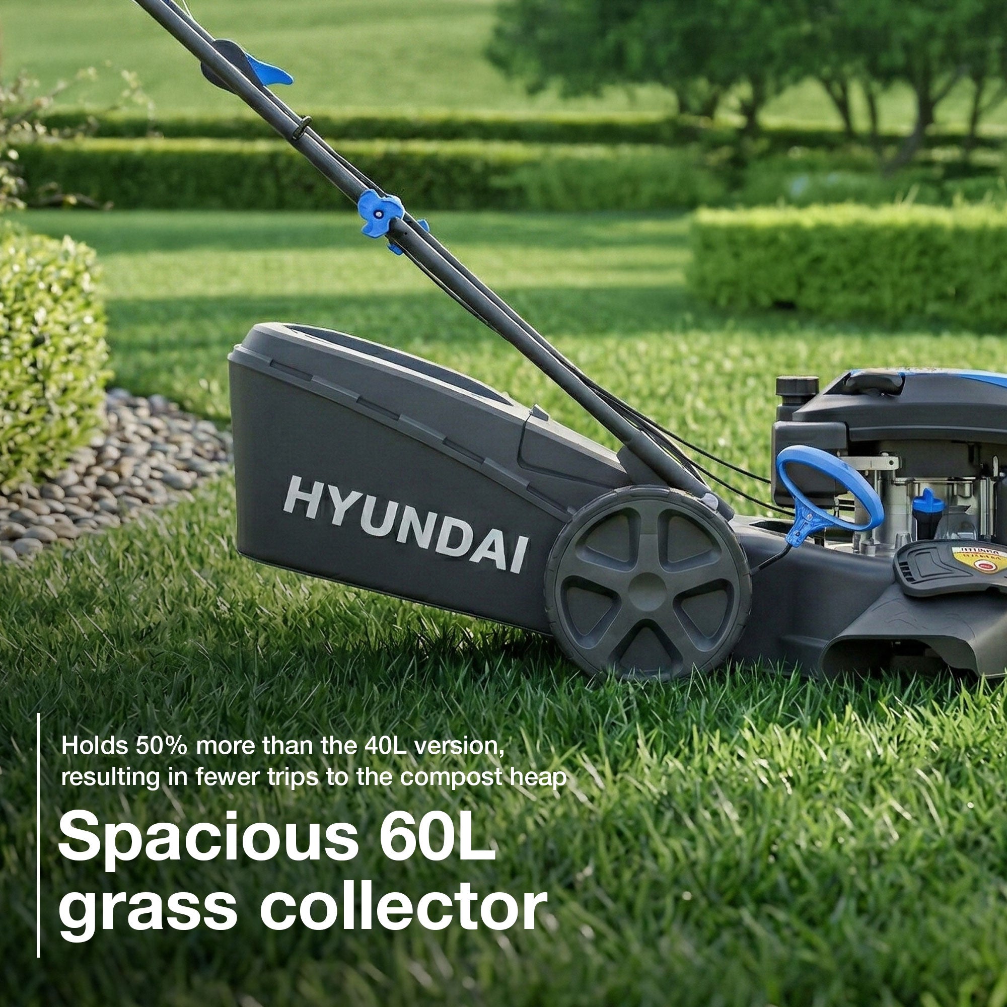 Hyundai 18" / 46cm Self-Propelled Petrol Lawnmower, 139cc, Mulching | HYM18150SPX