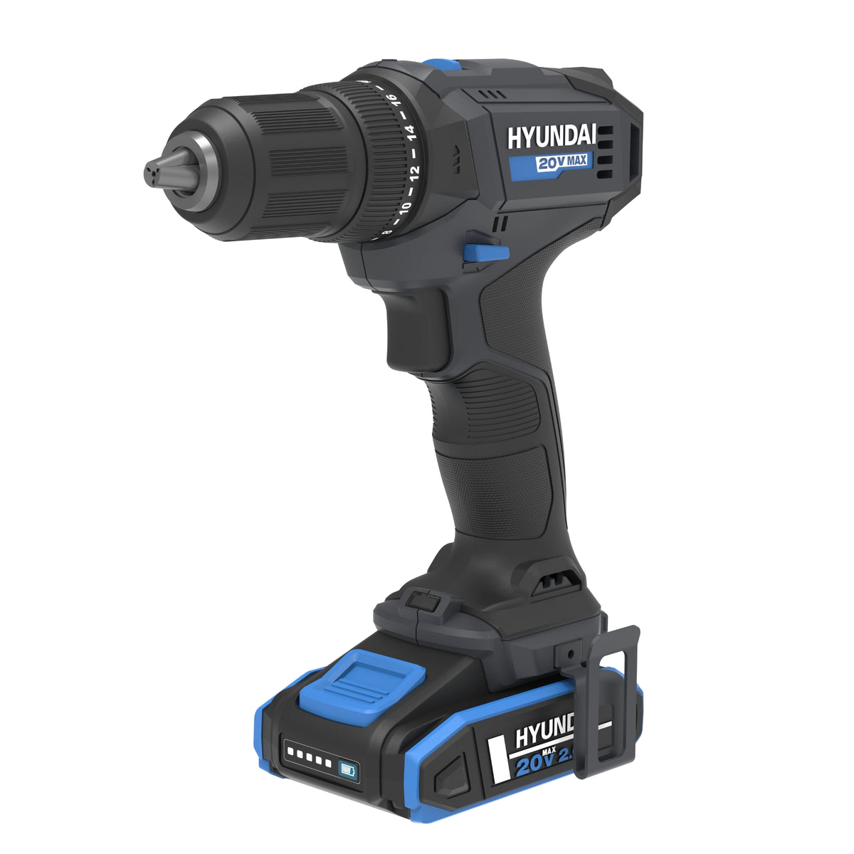 Hyundai 20V 40Nm Driver Drill Kit with Extra 4Ah Battery