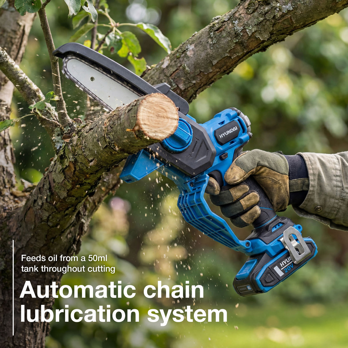 Hyundai 14in and 6in Brushless Cordless Chainsaw Kit